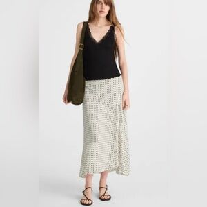 NWT Madewell Side-Slit Midi Black and White Polka Dot Skirt 6 $128